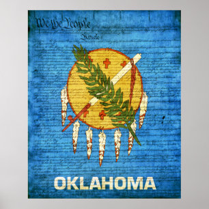 Póster Bandera del estado de Oklahoma