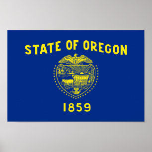 Póster Bandera del Estado de Oregon