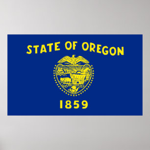 Póster Bandera del Estado de Oregon