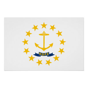 Póster Bandera del estado de Rhode Island