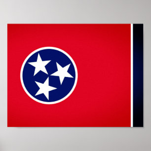 Póster Bandera del estado de Tennessee