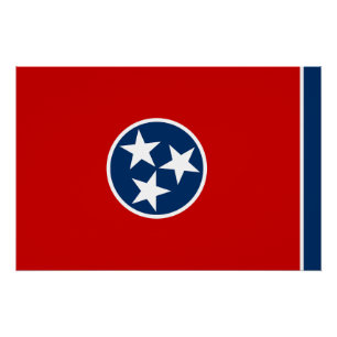 Póster Bandera del estado de Tennessee