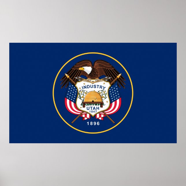Póster Bandera del estado de Utah (Frente)