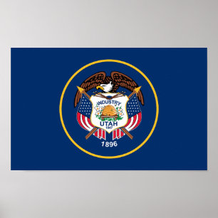 Póster Bandera del estado de Utah