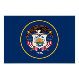 Póster Bandera del estado de Utah