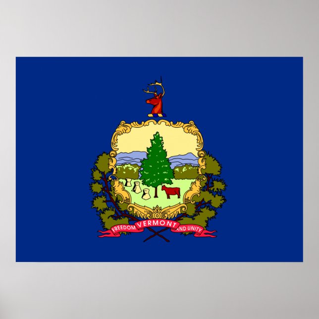 Póster Bandera del Estado de Vermont (Frente)