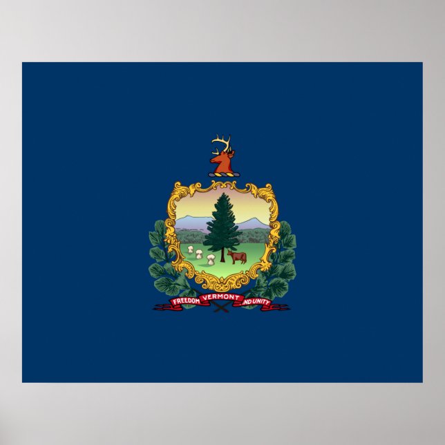 Póster Bandera del Estado de Vermont (Frente)