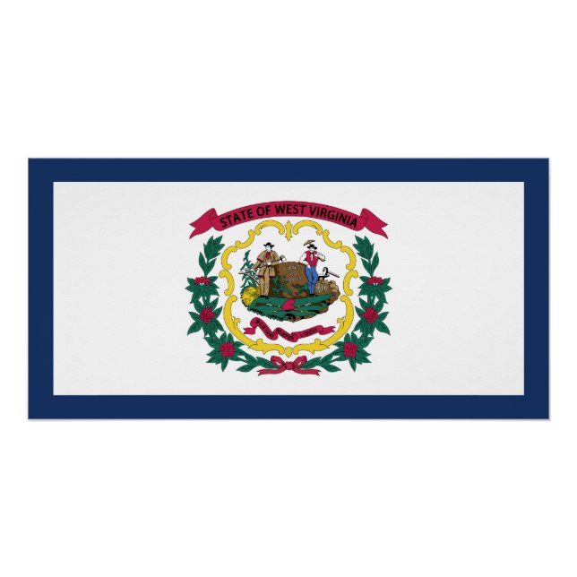 Póster Bandera del Estado de Virginia Occidental (Anverso)
