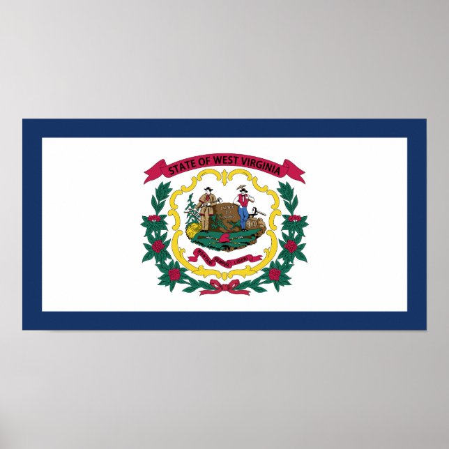 Póster Bandera del Estado de Virginia Occidental (Frente)