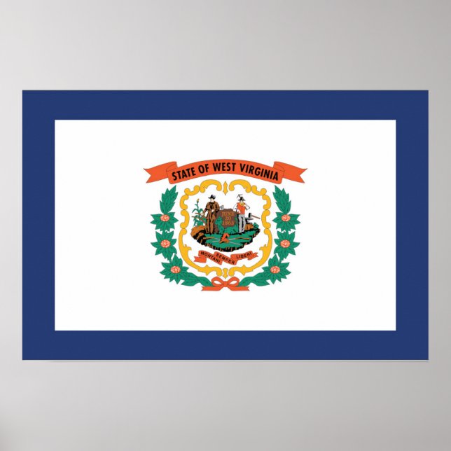 Póster Bandera del Estado de Virginia Occidental, Estados (Frente)