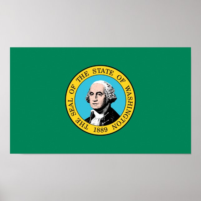 Póster Bandera del Estado de Washington (Frente)
