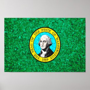 Póster Bandera del Estado de Washington
