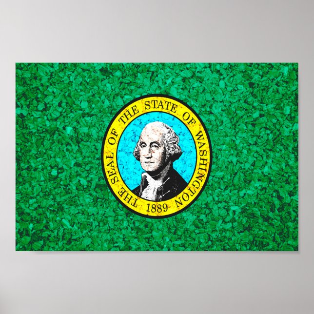 Póster Bandera del Estado de Washington (Frente)