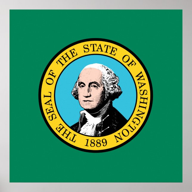 Póster Bandera del Estado de Washington (Frente)