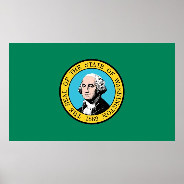 Póster Bandera del estado de Washington (Frente)