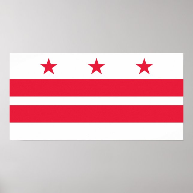 Póster Bandera del estado de Washington DC (Frente)