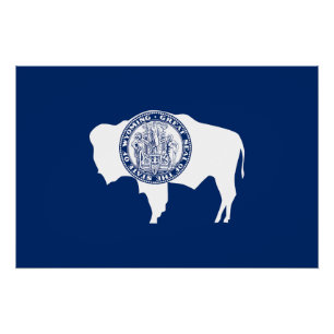 Póster Bandera del estado de Wyoming