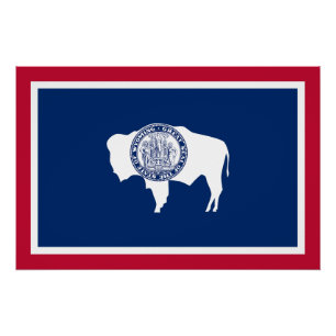 Póster Bandera del estado de Wyoming