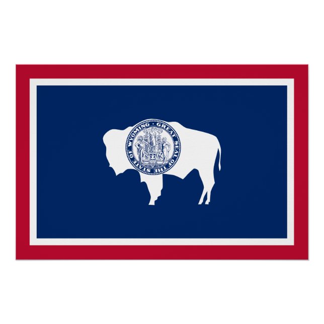 Póster Bandera del estado de Wyoming (Anverso)