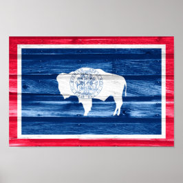 Póster Bandera del estado de Wyoming