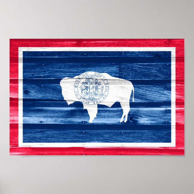 Póster Bandera del estado de Wyoming (Frente)