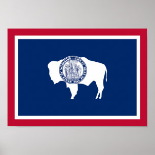Póster Bandera del estado de Wyoming