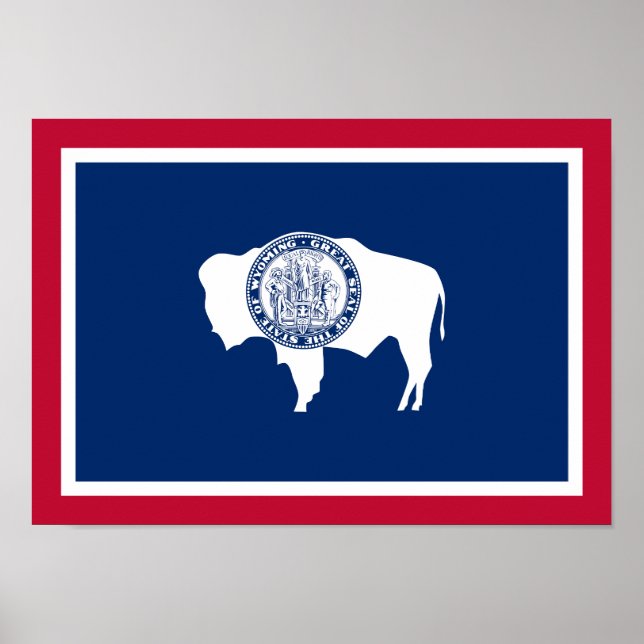 Póster Bandera del estado de Wyoming (Frente)
