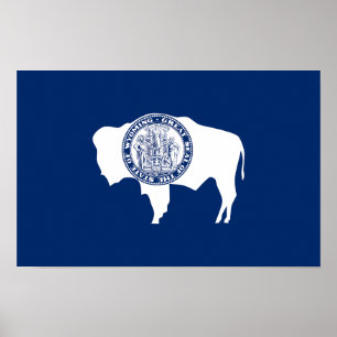 Póster Bandera del estado de Wyoming