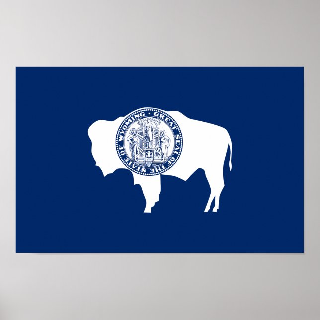 Póster Bandera del estado de Wyoming (Frente)