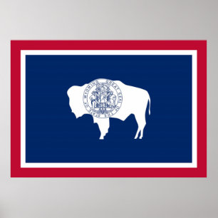 Póster Bandera del estado de Wyoming
