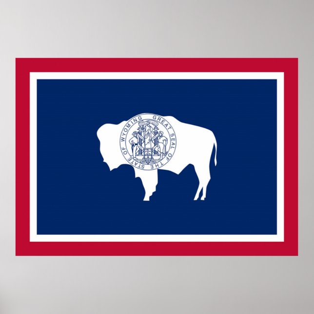 Póster Bandera del estado de Wyoming (Frente)