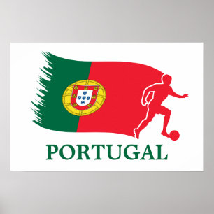 Póster Bandera del fútbol de Portugal