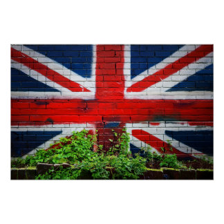 Póster Bandera del graffiti de Union Jack