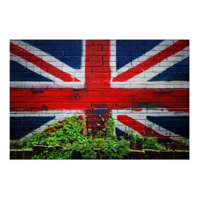 Póster Bandera del graffiti de Union Jack (Anverso)