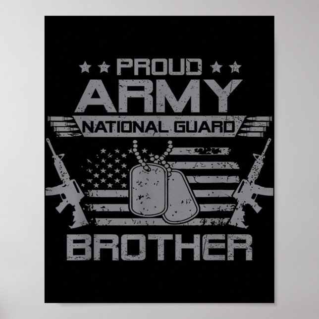 Póster Bandera Del Hermano Del Ejército Orgulloso Usa Mil (Frente)