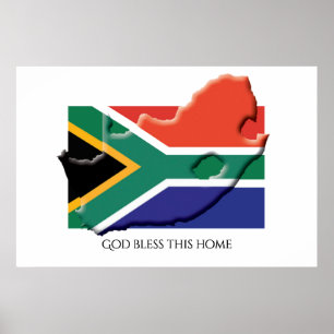 Póster Bandera del Hogar Patriótico de SUDÁFRICA personal