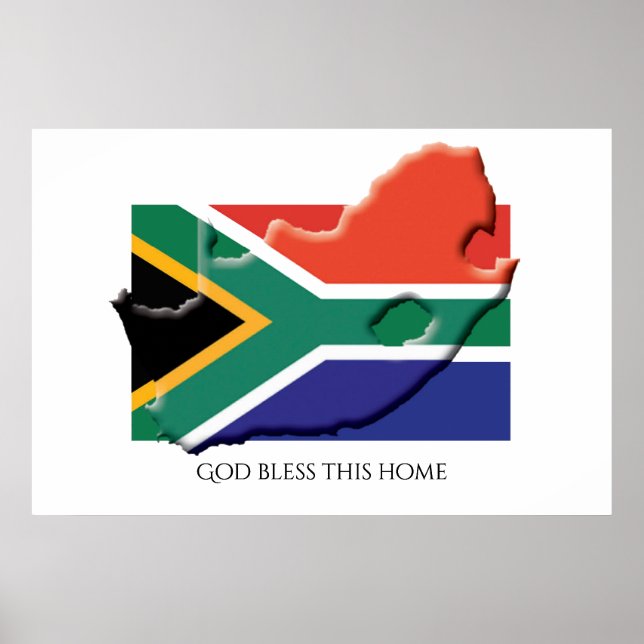 Póster Bandera del Hogar Patriótico de SUDÁFRICA personal (Frente)