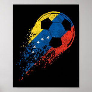 Póster Bandera del jugador de fútbol con orgullo venezola