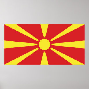 Póster Bandera del Norte de Macedonia