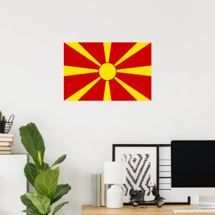Póster Bandera del Norte de Macedonia