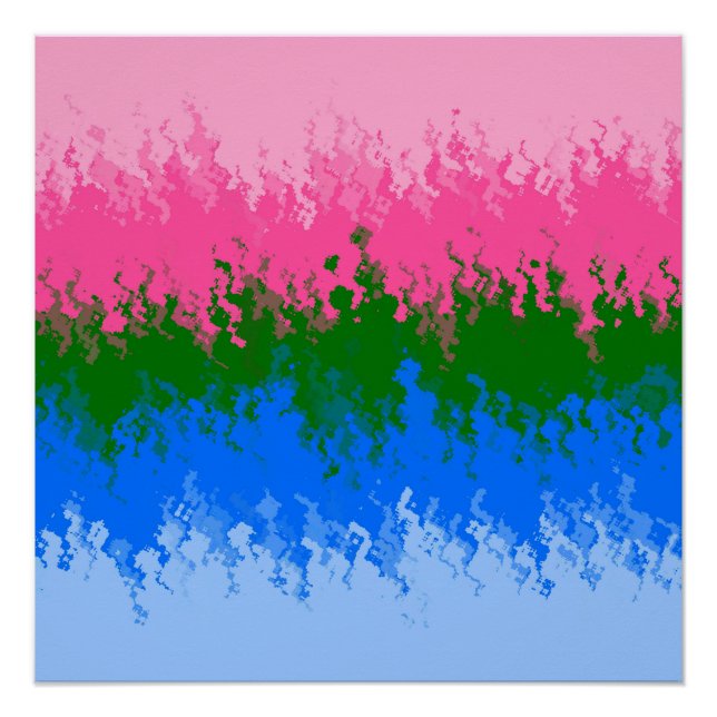 Póster Bandera del Orgullo Abstracto Trippy Omniromántico (Anverso)