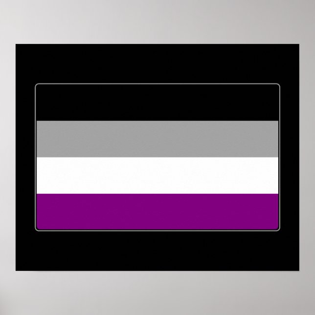 Póster Bandera del Orgullo Asexual (Frente)
