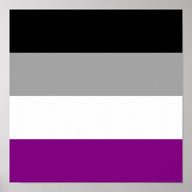 Póster Bandera del orgullo de asexualidad (Frente)