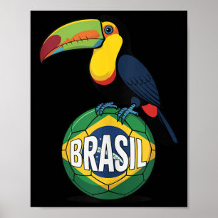 Póster Bandera del Orgullo de Brasil Toucan de Brasil Bal