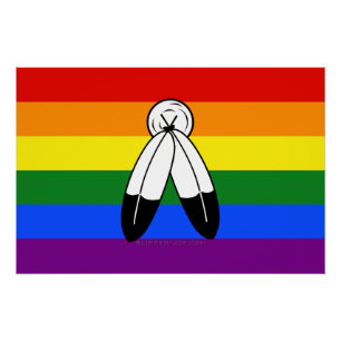 Póster bandera del orgullo de dos espíritus de SlipperyJo