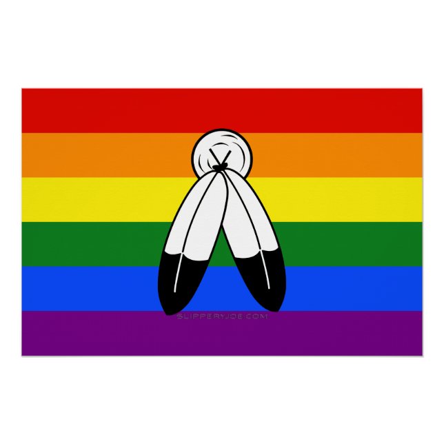 Póster bandera del orgullo de dos espíritus de SlipperyJo (Anverso)
