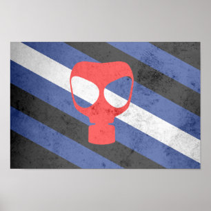 PÓSTER BANDERA DEL ORGULLO DE LA MÁSCARA DE GAS