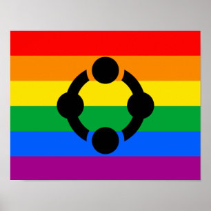 Póster Bandera del Orgullo de Niche Arcoíris