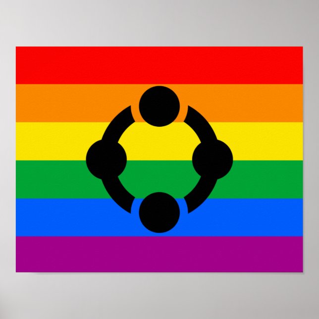Póster Bandera del Orgullo de Niche Arcoíris (Frente)