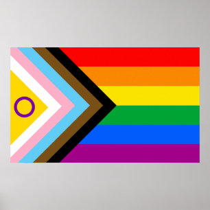 Póster Bandera del Orgullo de Progreso Inclusivo Intersex